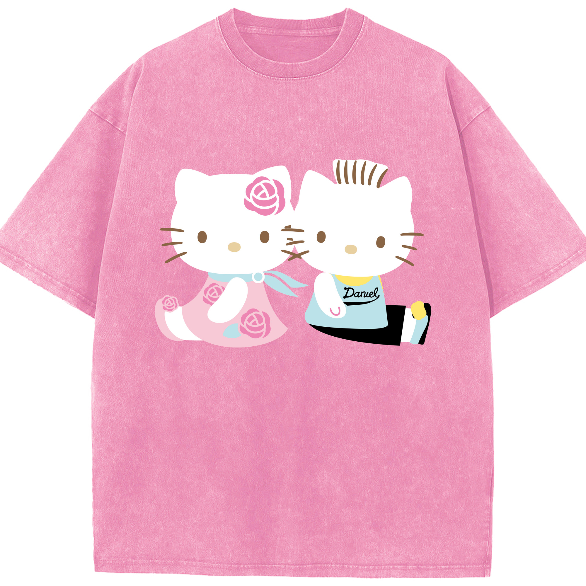 （画像用） Hello Kitty ハローキティ 綿100% ヴィンテージ風 半袖Tシャツ（フロントプリント）
